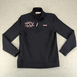 Vineyard Vines Jacket Womens Small Blue Shep Shirt Quarter Zip Long Sleeve Whale